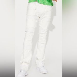 White Stacked Jeans.  Size 32. Never Worn. Great for a Clean Look